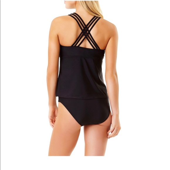 Time and Tru Womens Swim Tankini Top Black Size S 4-6 New - Picture 6 of 6